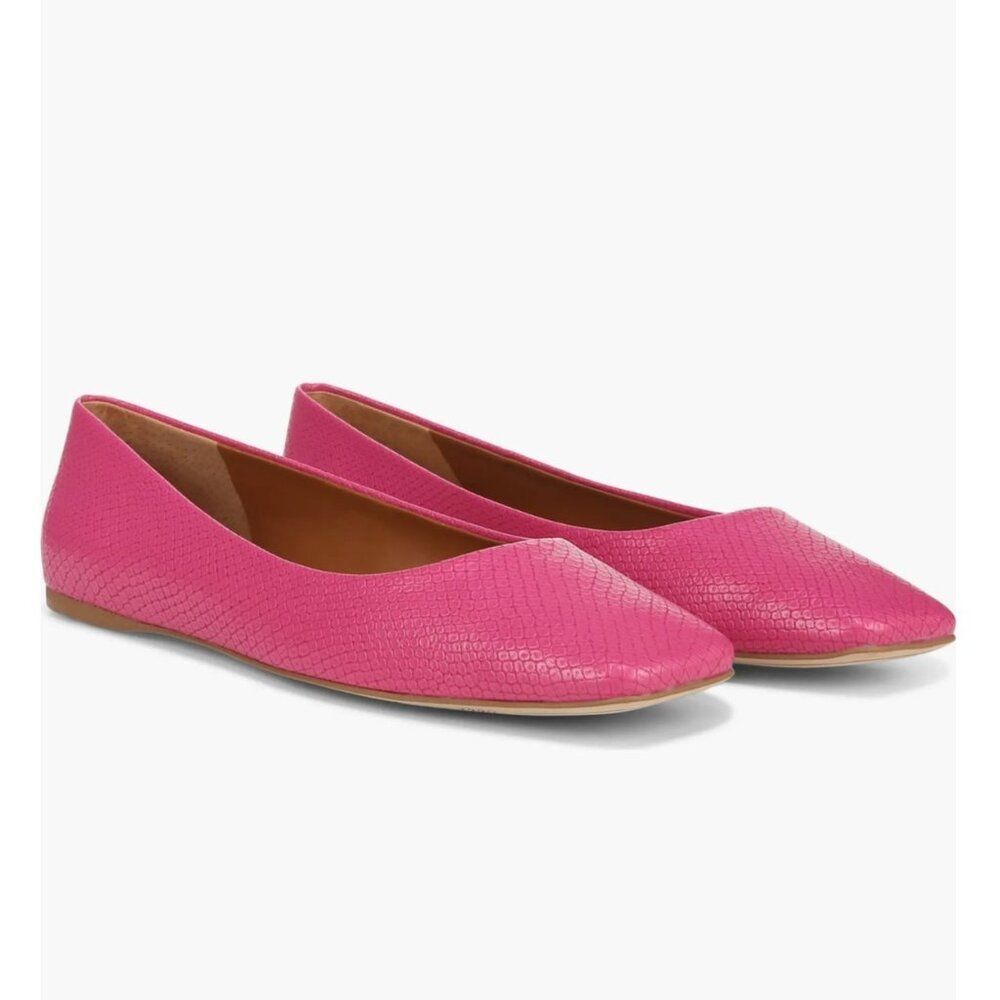 SARTO by  Franco Sarto Flexa Amaya Ballet Flat Pink Snake Print Faux Leather 8.5